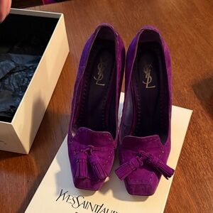 Yves Saint Laurent Vibrant Purple Tassel Heels